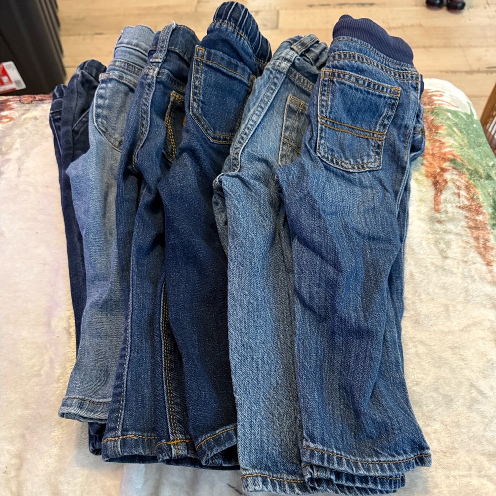 Lot of 6 toddler jeans. Size 18 months